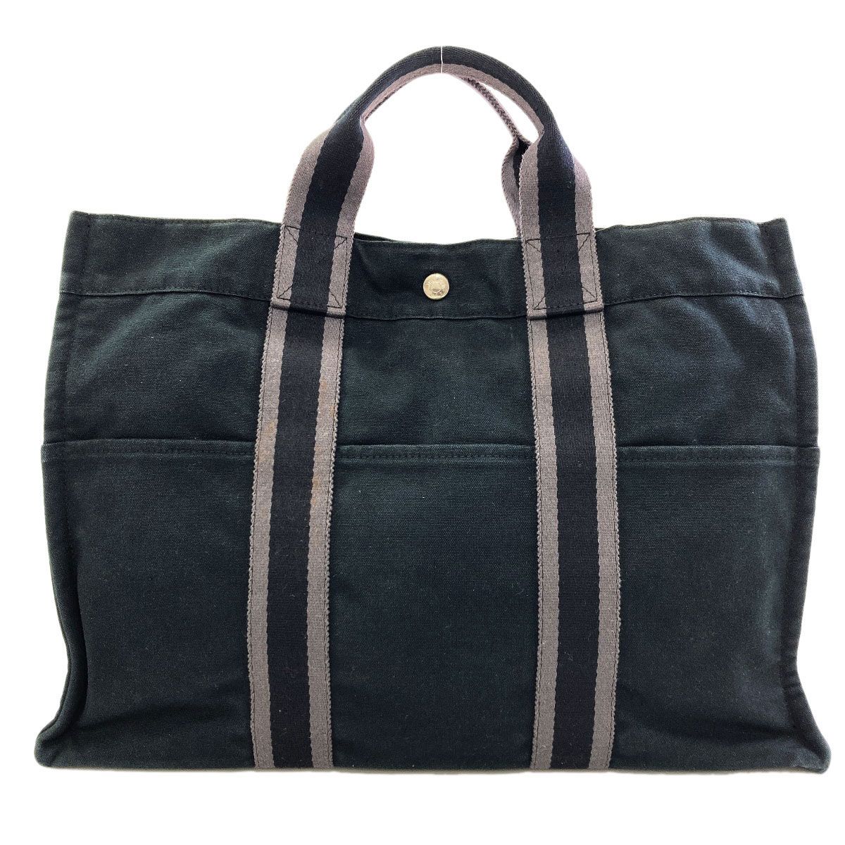 Hermes Sac Fourre Tout MM Silver Handbag Canvas — view 2