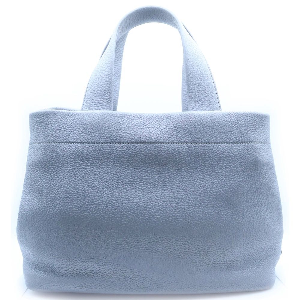 Prada Perforated Logo Leather Tote Gray — view 2