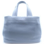 Prada Perforated Logo Leather Tote Gray — view 2