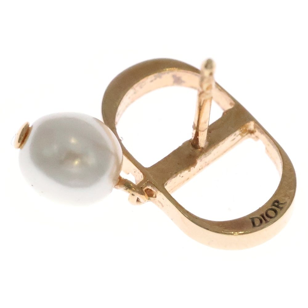 Dior CD Logo Pearl Earrings White Gold — view 5