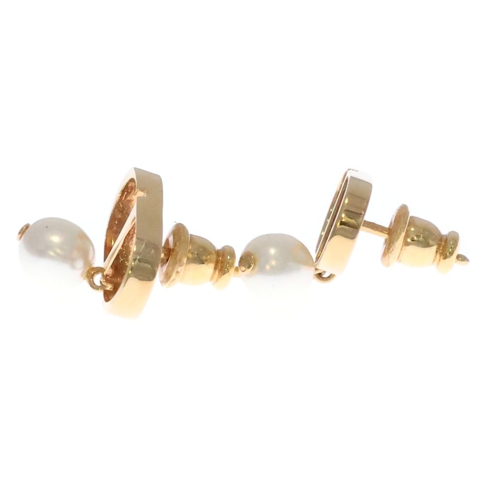 Dior CD Logo Pearl Earrings White Gold — view 4