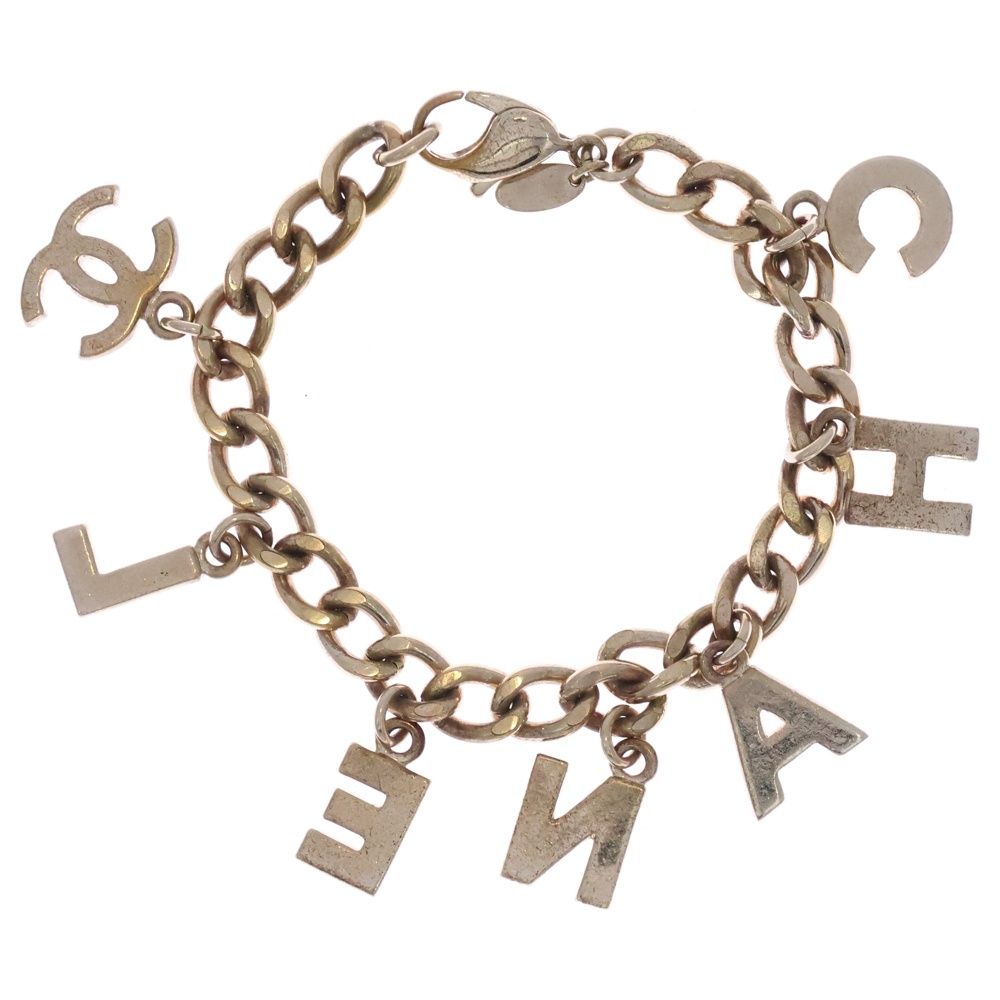 Chanel Logo Bracelet Gold Chain — view 2
