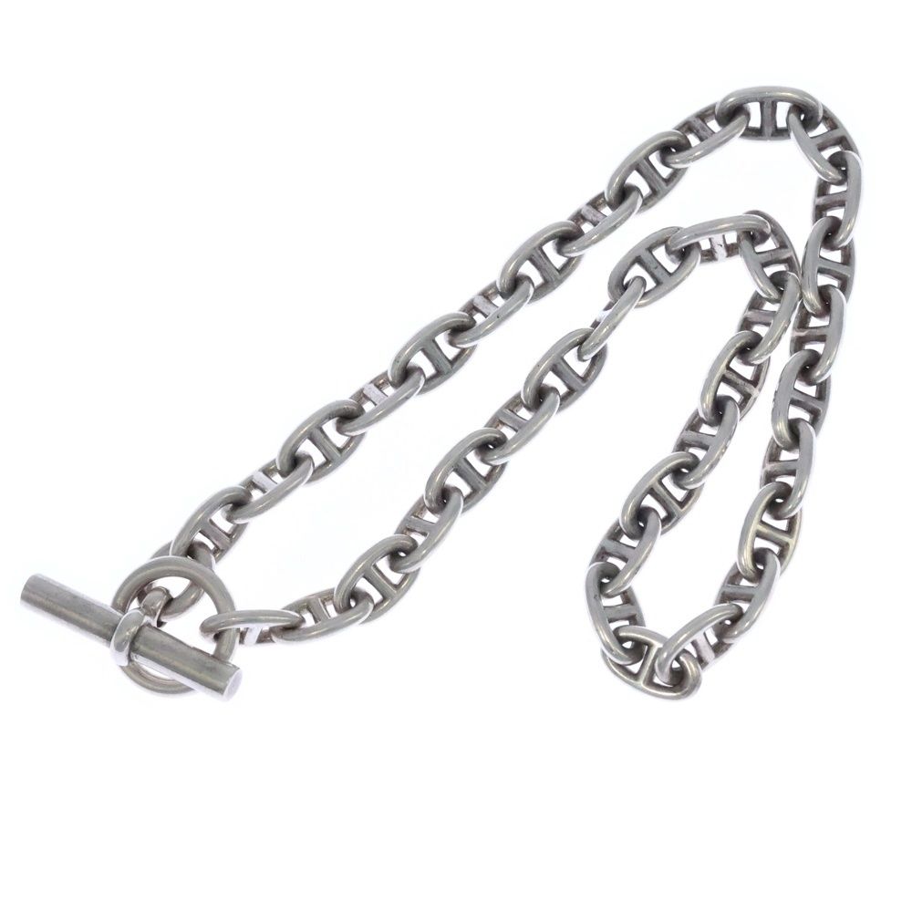 Hermes Vintage Chaine D'ancre MM Silver Necklace Cursive — view 2