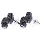 Chanel CC Logo Earrings Black Silver — view 4