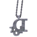 Dior CD Icon Logo Rhinestone Necklace Silver — view 3