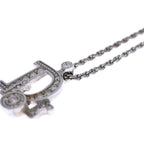 Dior CD Icon Logo Rhinestone Necklace Silver — view 6