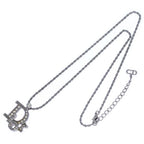 Dior CD Icon Logo Rhinestone Necklace Silver — view 2