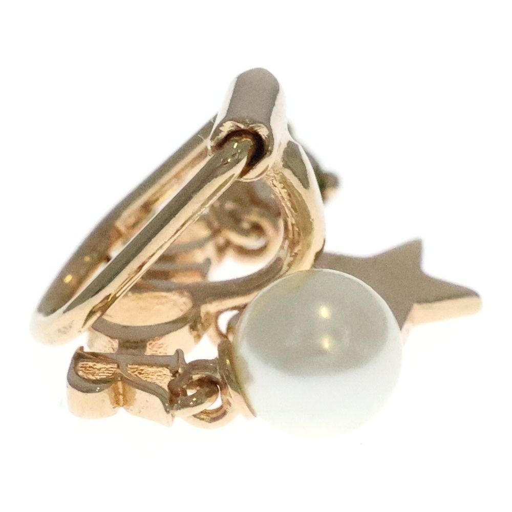Dior Logo Earrings Gold Star Pearl — view 2