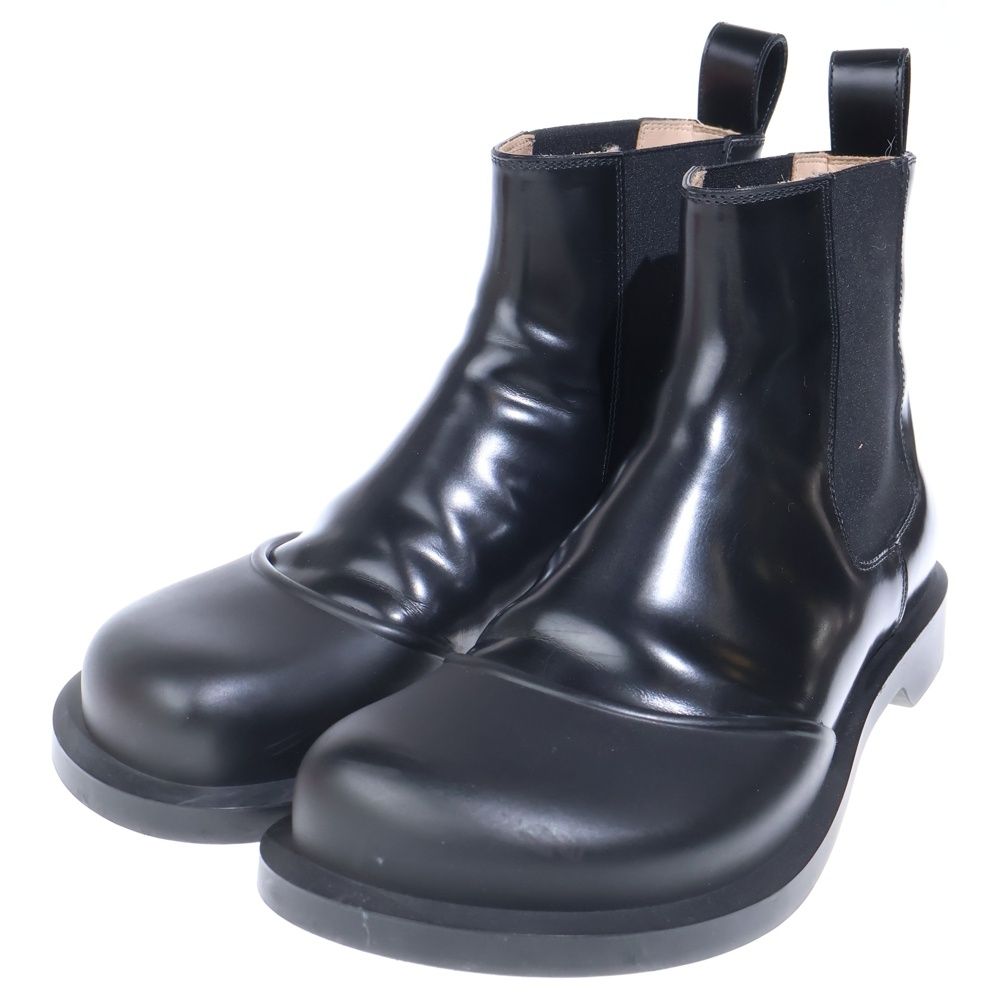 Loewe Terra Rubber Chelsea Booot Side Gore Leather Boots Black — view 2