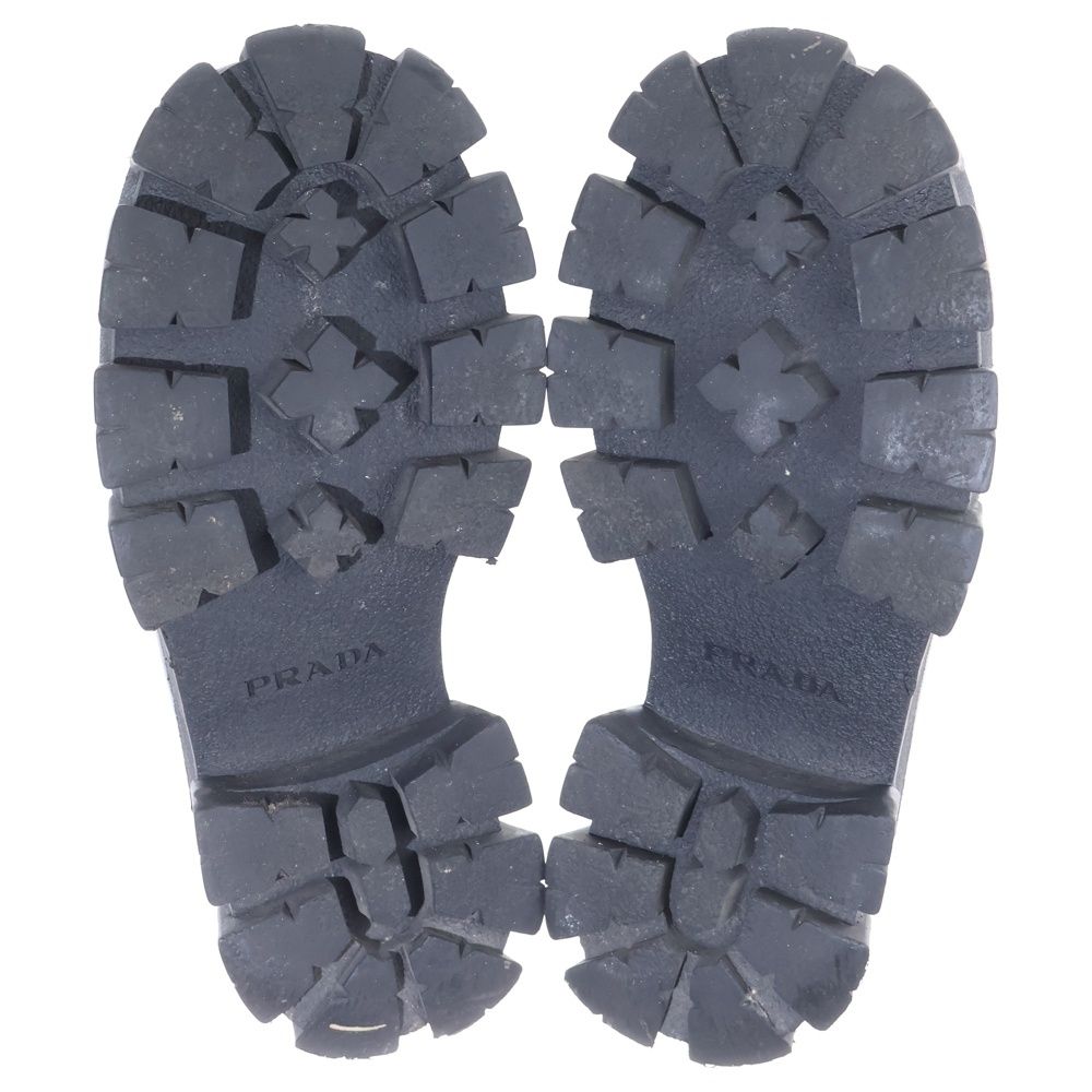 Prada Monolith Brushed Leather Lace Up Shoes Black — view 5