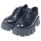 Prada Monolith Brushed Leather Lace Up Shoes Black — view 2