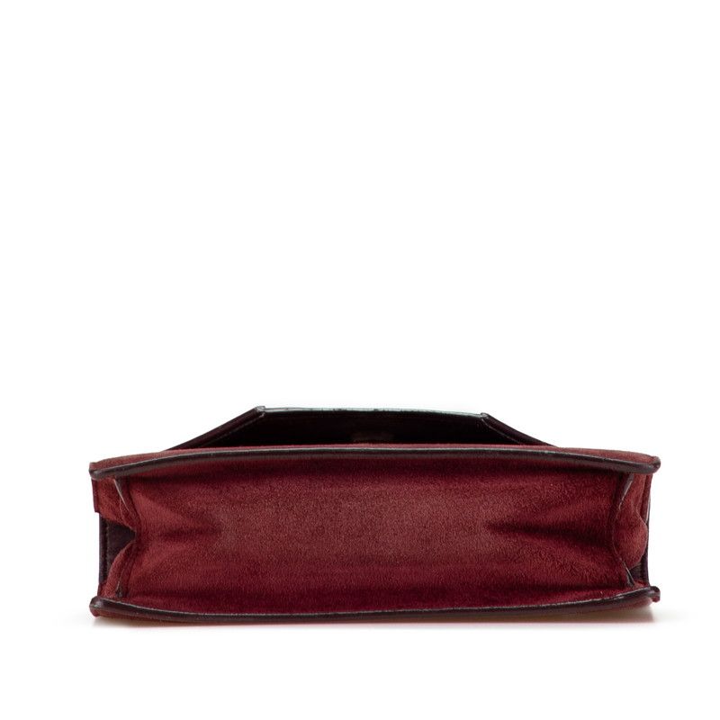 Saint Laurent Betty Chain Shoulder Bag Wine Red Gold Suede Leather — view 3