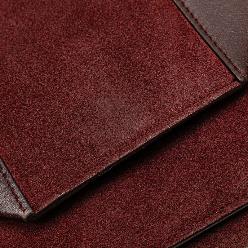 Saint Laurent Betty Chain Shoulder Bag Wine Red Gold Suede Leather — view 4