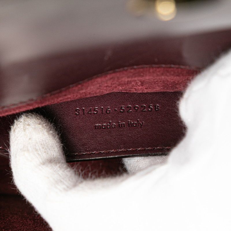 Saint Laurent Betty Chain Shoulder Bag Wine Red Gold Suede Leather — view 9