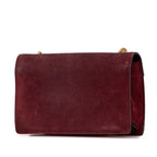 Saint Laurent Betty Chain Shoulder Bag Wine Red Gold Suede Leather — view 2