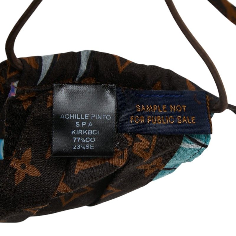 Louis Vuitton LV Friends Mask Cover Brown Multicolor Cotton Silk Shoulder Bag — view 5