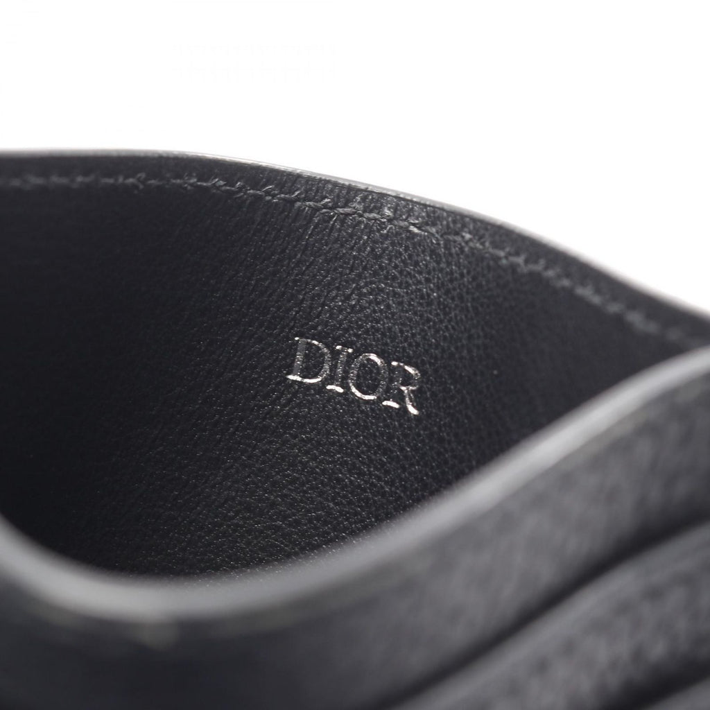 Dior Card Case CD Icon Holder Black Leather CD Lcon — view 4