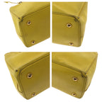 Prada Saffiano Yellow Gold Leather Shoulder Bag 2-Way — view 3