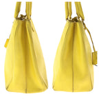 Prada Saffiano Yellow Gold Leather Shoulder Bag 2-Way — view 8