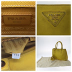 Prada Saffiano Yellow Gold Leather Shoulder Bag 2-Way — view 4
