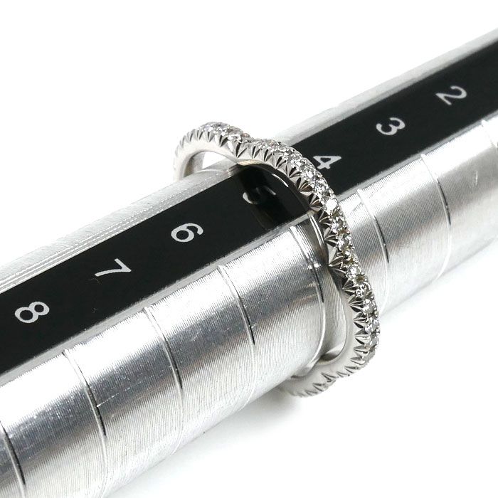 Chanel 18k White Gold Camellia Diamond Ring 48 — view 7
