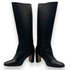 Hermes Long Boots Shoes Leather Black — view 2