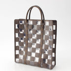 Louis Vuitton Monogram Chess Sac Plat Vinyl Tote Brown Clear — view 2