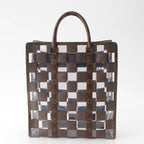 Louis Vuitton Monogram Chess Sac Plat Vinyl Tote Brown Clear — view 4