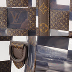 Louis Vuitton Monogram Chess Sac Plat Vinyl Tote Brown Clear — view 7