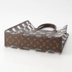 Louis Vuitton Monogram Chess Sac Plat Vinyl Tote Brown Clear — view 5