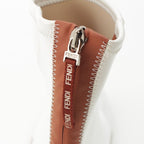 Fendi Patent Leather Square Toe Short Boots Shoes White 39 — view 7