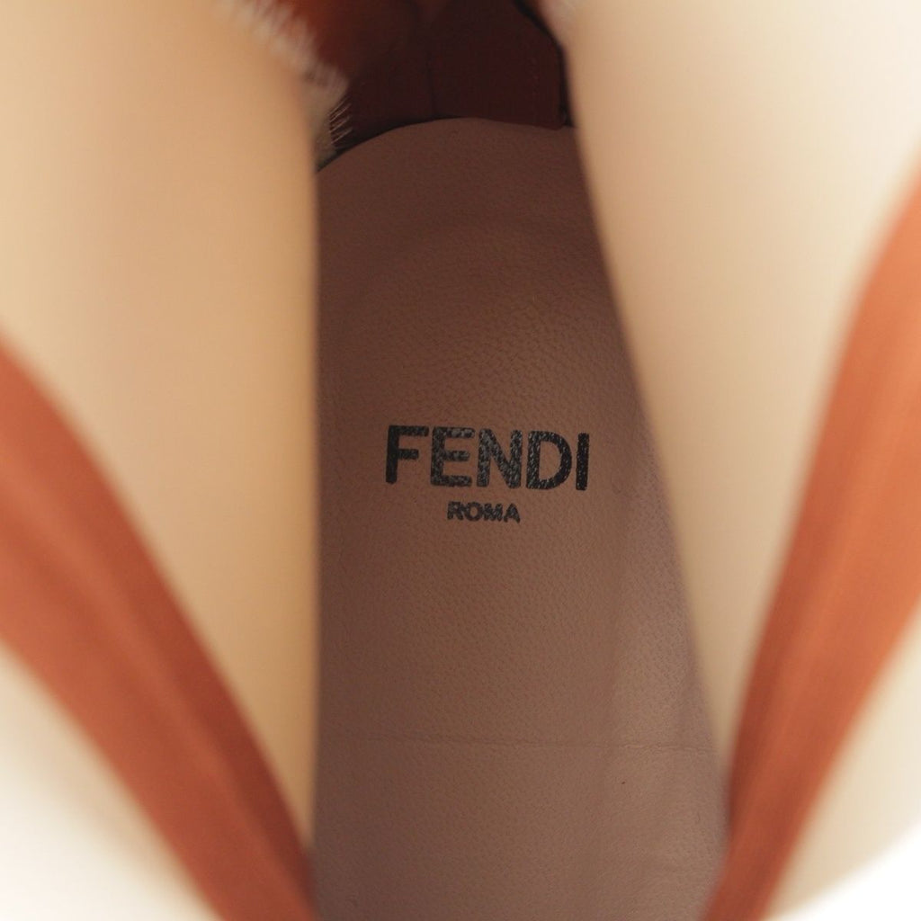 Fendi Patent Leather Square Toe Short Boots Shoes White 39 — view 6