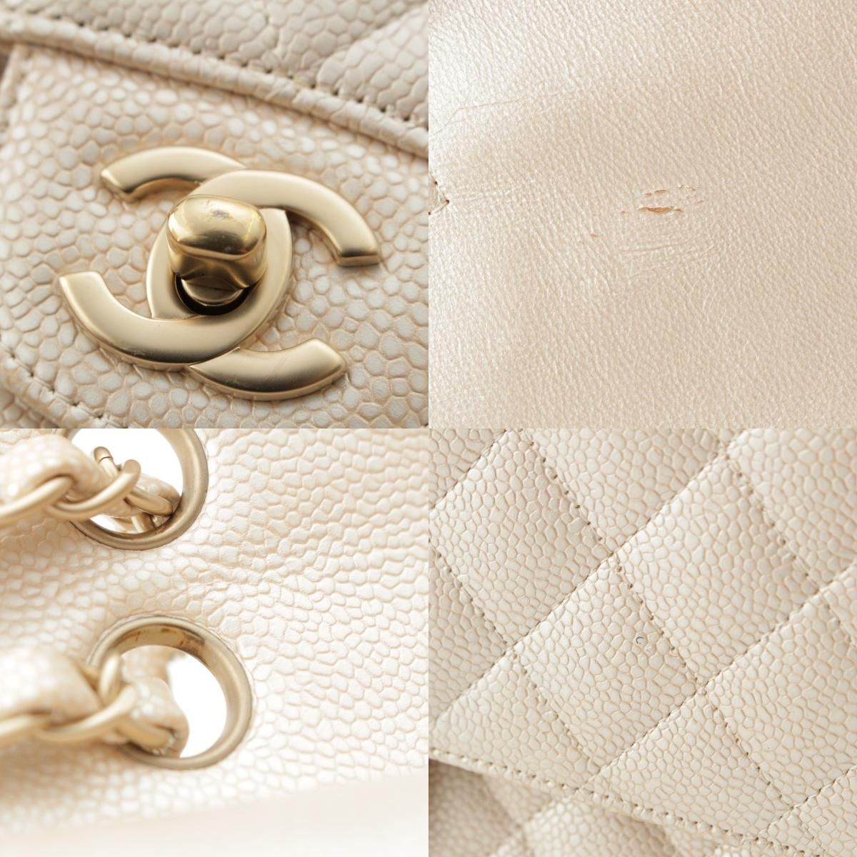 Chanel Quilted Leather Double Flap Shoulder Bag Champagne Gold 25 — view 8