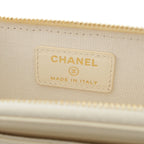 Chanel Caviar Leather Fragment Coin Card Case Compact Wallet White — view 4