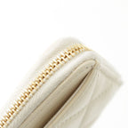 Chanel Caviar Leather Fragment Coin Card Case Compact Wallet White — view 7