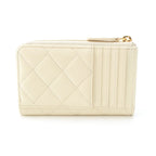 Chanel Caviar Leather Fragment Coin Card Case Compact Wallet White — view 2