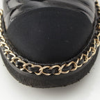 Chanel Leather CC Logo Chain Boots Shoes Black 36c — view 8