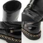 Chanel Leather CC Logo Chain Boots Shoes Black 36c — view 9