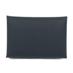 Hermes Calvi Duo Coin Case Card Black Silver Leather — view 2