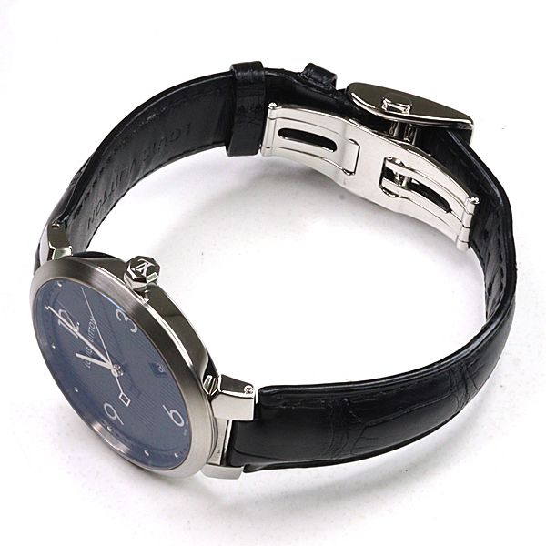 Louis Vuitton Watch Tambour Damier Black Dial Quartz Polished — view 5
