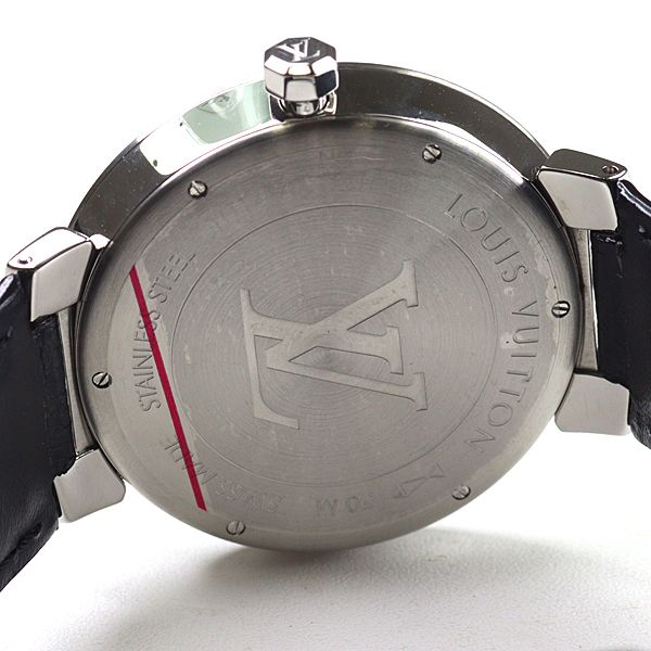 Louis Vuitton Watch Tambour Damier Black Dial Quartz Polished — view 3