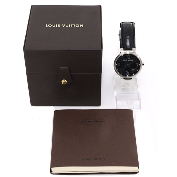 Louis Vuitton Watch Tambour Damier Black Dial Quartz Polished — view 2