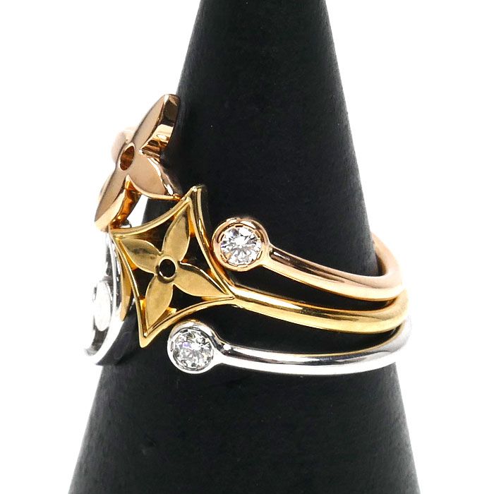 Louis Vuitton 18k Yellow Gold PG WG Bag Monogram Idylle Diamond Ring No 9 49 — view 2