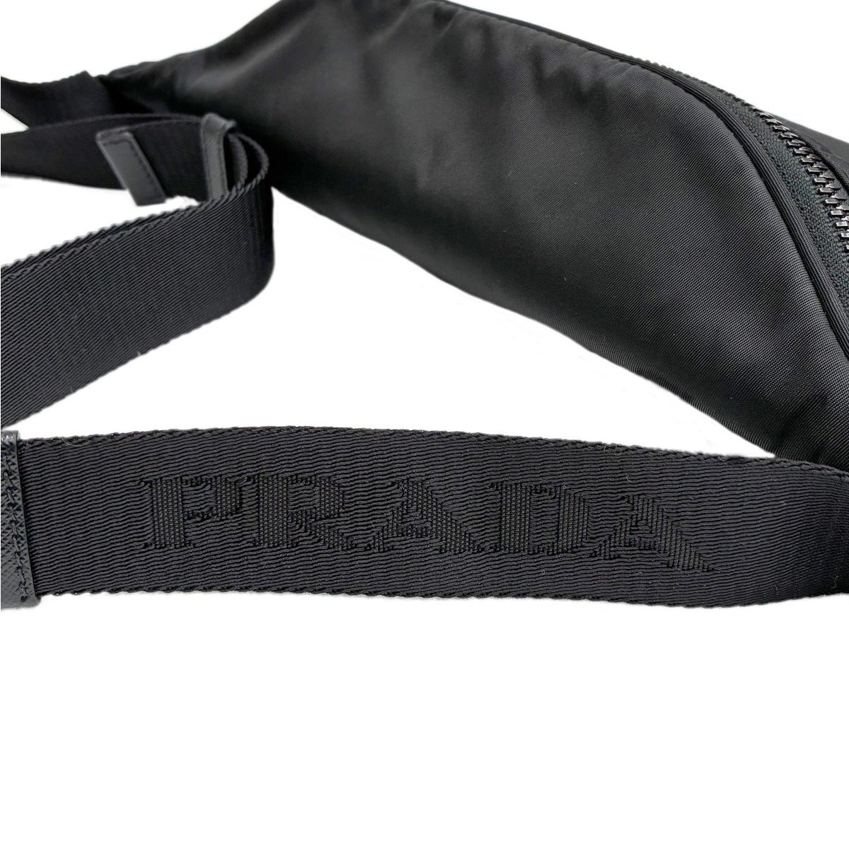 Prada Re-Nylon Sapphia Leather Belt Bag Black — view 3