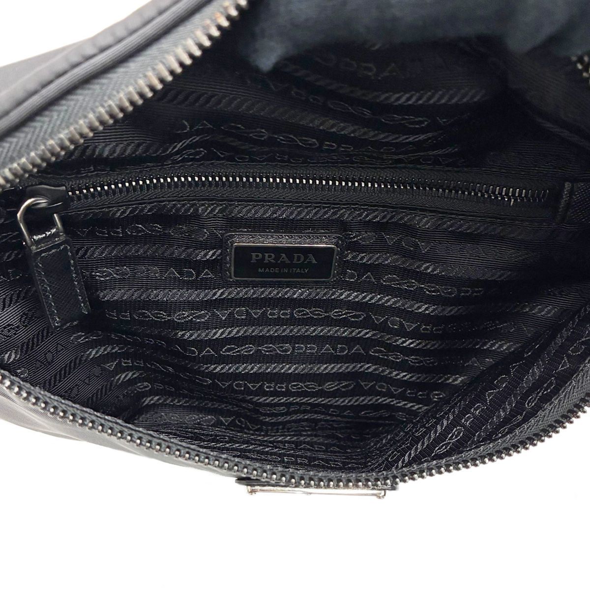 Prada Re-Nylon Sapphia Leather Belt Bag Black — view 6
