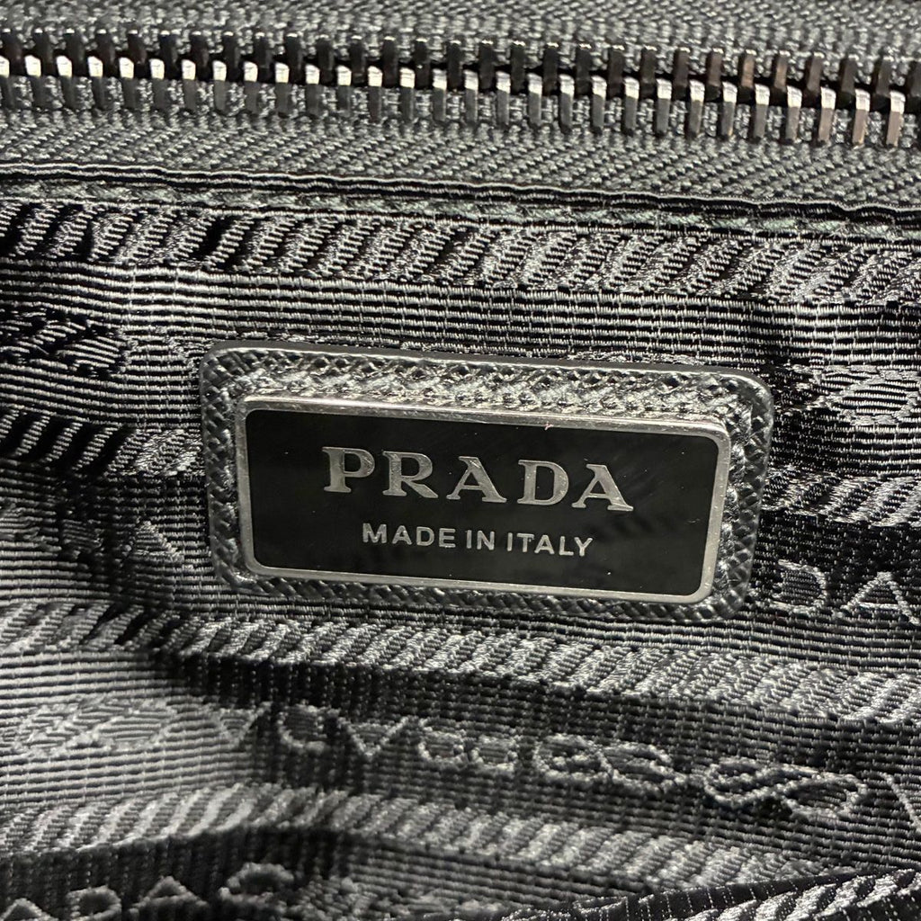 Prada Re-Nylon Sapphia Leather Belt Bag Black — view 8