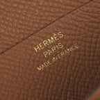 Hermes Bearn Compact Wallet Bifold Mini Gold Brown Veau Epsom — view 9