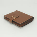 Hermes Bearn Compact Wallet Bifold Mini Gold Brown Veau Epsom — view 4
