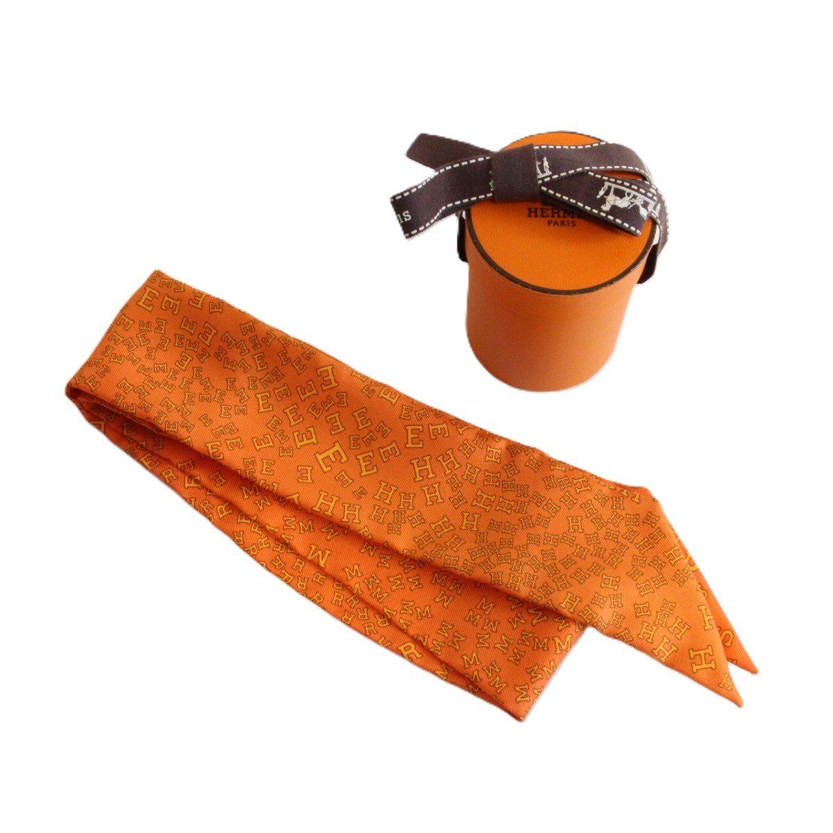 Hermes Twilly Alphabet Silk Orange — view 9