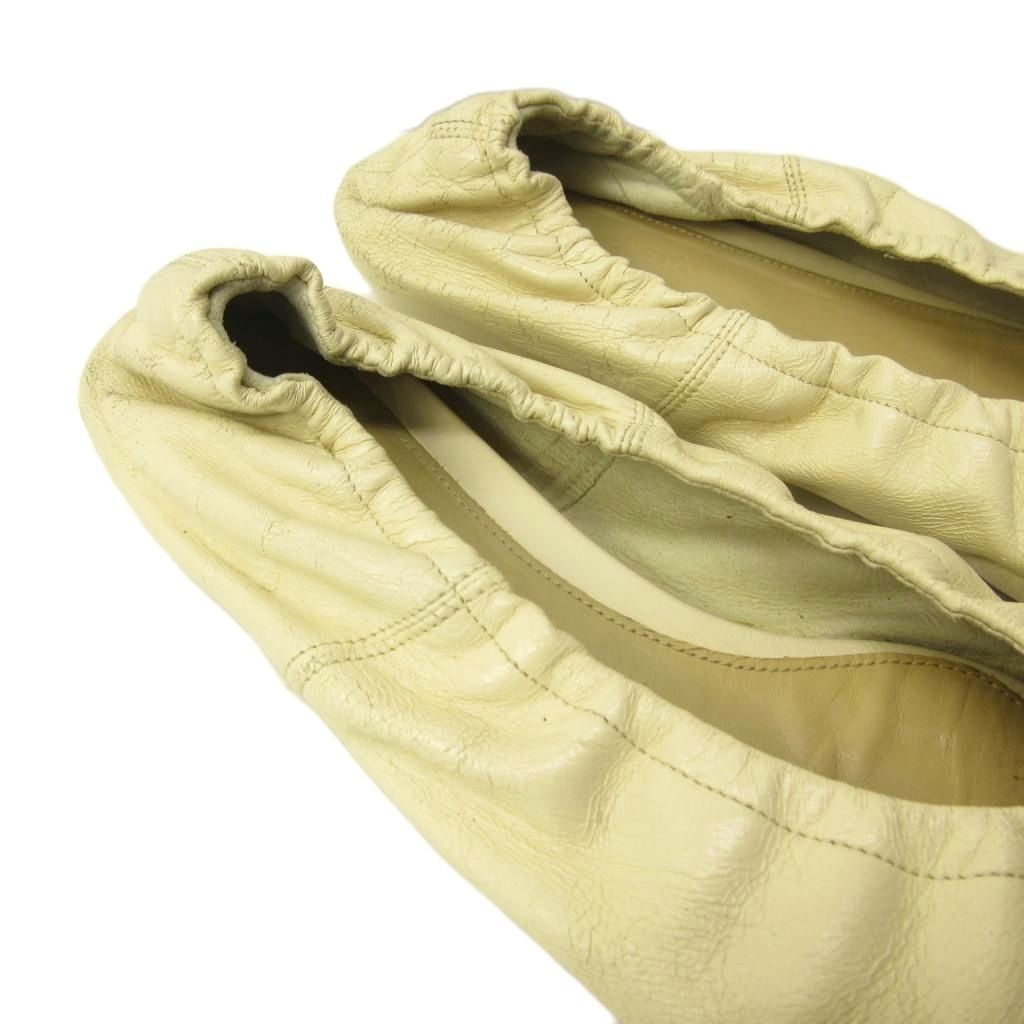 Bottega Veneta Ballet Shoes Flat Square Toe Leather 36.5 White — view 4